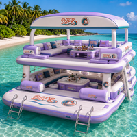 Grande plateforme flottante gonflable pour l'eau, structure durable pour les activités de groupe aquatiques en plein air