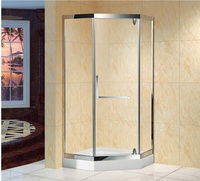 Cabine de douche préfabriquée en acier inoxydable et en verre trempé avec boîtier à charnière brossée pour hôtels de luxe