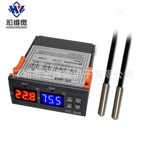 Hongwei Micro Stc-3008 Digital Dual Temperature Controller <b>12V</b> <b>Dc</b> 30A For Hvac - Product Image 2
