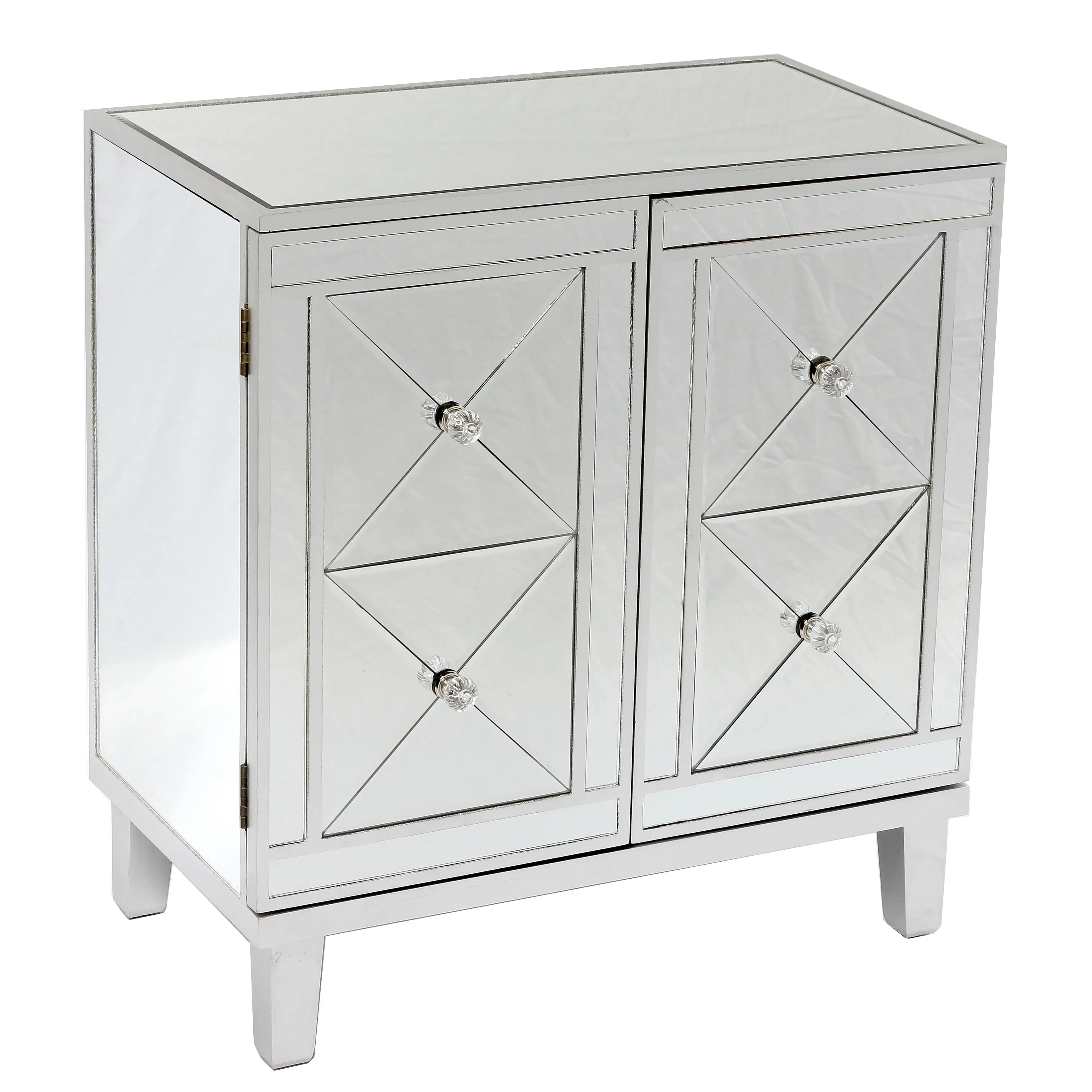 Серебряный/черный современный дизайн MDF зеркальный 2 двери шкаф с выдвижными полками для гостиной