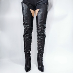 Botas Altas de Mujer Talla Grande 47, Simples, con Punta Puntiaguda, por Encima de la Rodilla, con Cremallera Lateral, Tacón Fino, Botines Altos para Damas - Product Image 6