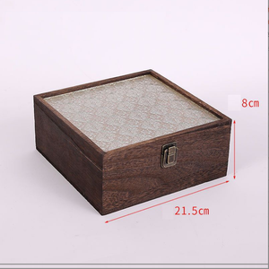 Bamboo Rectangle <strong>Decorative</strong> <strong>Storage</strong> <strong>Box</strong> with Carved Glass Lid Foldable <strong>Storage</strong> Container - Product Image 6