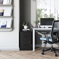 Armoire de rangement de fichiers moderne en acier à deux niveaux avec serrure, grande capacité pour la maison, le bureau et l'école