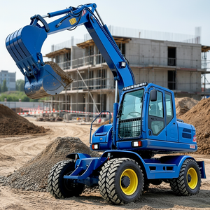 Máy đào bánh xe gắn gầu, máy đào mini, máy móc di chuyển đất bánh xe, máy xúc bánh xe đạt chứng nhận CE - Product Image 1