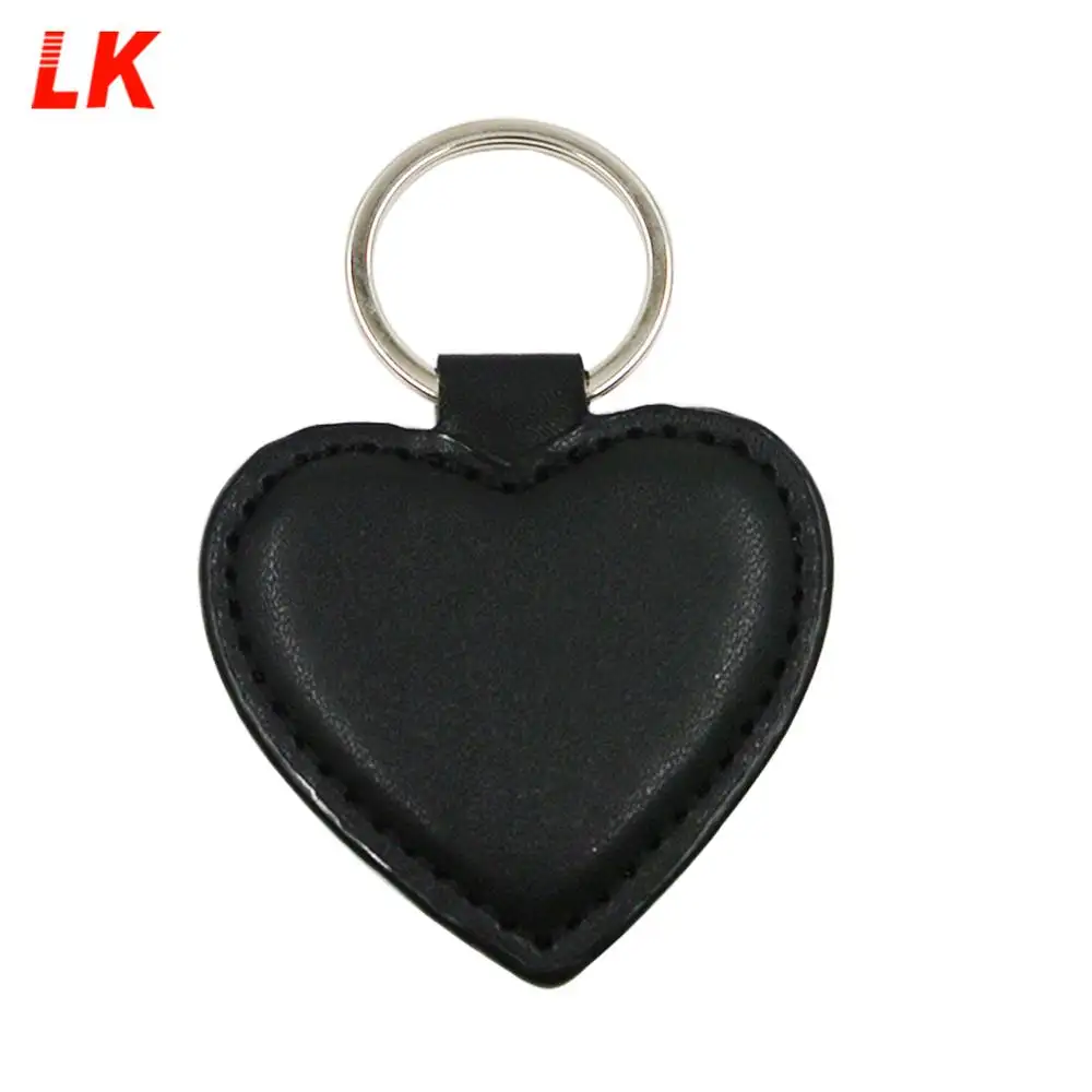 Moderna del cuore di cuoio catena chiave nero portachiavi rivenditore portachiavi