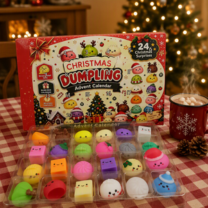 GL Calendrier de l'Avent Squishy en forme de Boulettes de Noël pour Enfants, Boîte Surprise de Jouets Squishy Sensoriels et Anti-stress à Presser - Product Image 1
