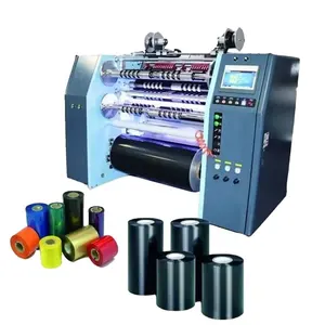 Tự động cuộc sống lâu dài động cơ servo fax Ribbon hẹp Ribbon satin vải ttr SLITTER và Rewinder mã vạch Ribbon rạch máy