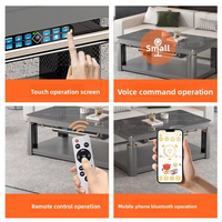 Table basse en céramique chauffante au graphène de 1,38 m avec contrôle intelligent 1000W, table cheminée à chauffage rapide pour salon