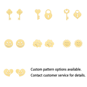 تعزيز وجه تجريدي فريد من الفولاذ المقاوم للصدأ أقراط مسمار للرجال والنساء - Product Image 6