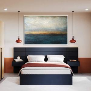 Peinture acrylique abstraite moderne faite à la main sur toile, style Wabi Sabi, nature morte artistique, texture 3D, décoration murale pour salon - Product Image 2