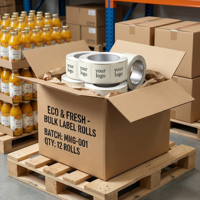 Étiquettes autocollantes personnalisées transparentes pour bouteilles de jus, de boissons et d'eau minérale, en plastique, résistantes à l'eau, en rouleau