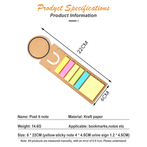 Vente en gros Papeterie scolaire personnalisée Fournitures <span class=keywords><strong>de</strong></span> bureau Cadeau promotionnel Signet en papier pour livre <span class=keywords><strong>Post</strong></span> <span class=keywords><strong>It</strong></span> Notes avec règle - Product Image 3