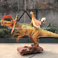 Manège de dinosaure animatronique artisanal pour parc à thème ou manège de Dilophosaure télécommandé pour le plaisir des enfants