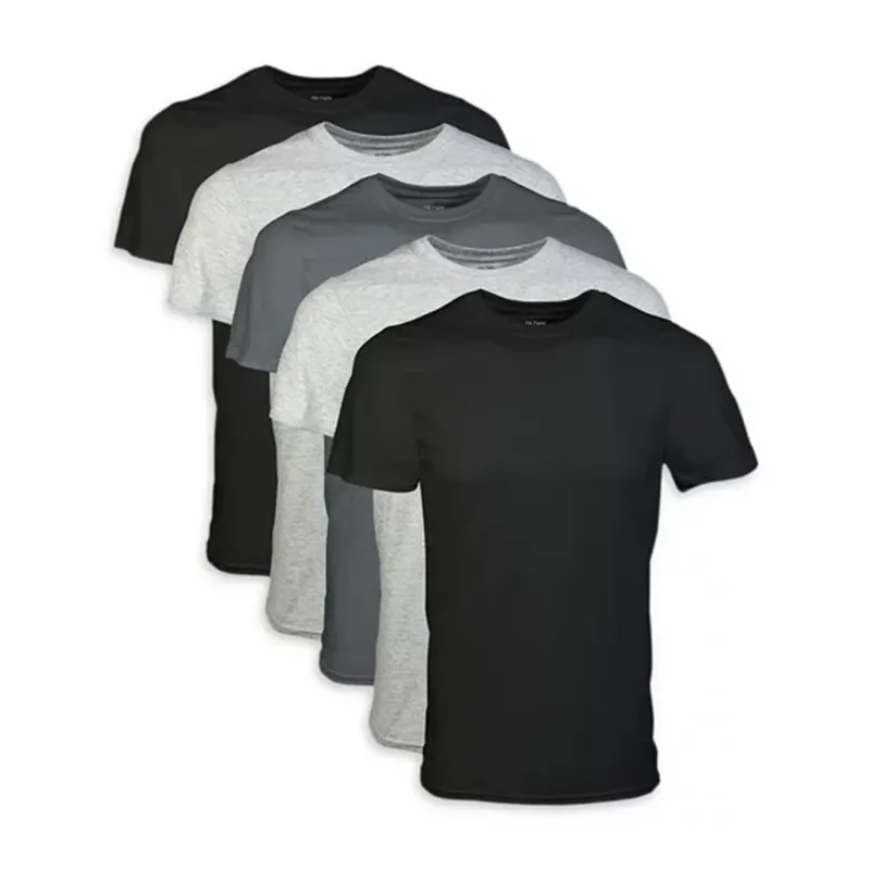 पुरुषों की वयस्क पुरुषों की छोटी आस्तीन वाली क्रू मिश्रित रंग की टी-शर्ट स्लिम फिट छोटी आस्तीन वाली कॉटन टी-शर्ट रिब्ड निट सॉफ्ट टीज़