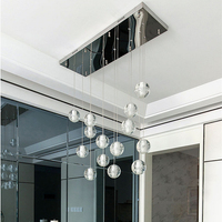 Globe g4-lustre LED moderne en forme de boule de cristal, lustre transparent, luminaire décoratif d'intérieur, idéal pour un salon