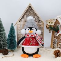 Peluche pingouin de Noël tricotée avec écharpe, poupée Super Factory en stock, transfrontalier, même origine
