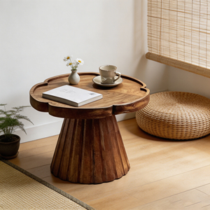 <span class=keywords><strong>Tavolino</strong></span> da Caffè Moderno con Base in Metallo a Forma <span class=keywords><strong>di</strong></span> Petalo, Base in <span class=keywords><strong>Legno</strong></span> Massello a Forma <span class=keywords><strong>di</strong></span> Tronco d'Albero, Arredamento per Soggiorno, Appartamento, Homestay - Product Image 2