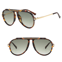 Lunettes de soleil rétro DL Pilot à monture simple - Protection UV400, monture intégrale, unisexe, pour adultes, idéales pour les voyages et la mode