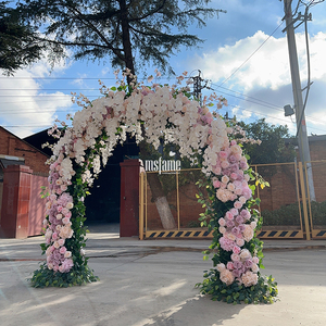 MSFAME sıcak satış yüksek kalite kelebek çiçek kemerler zemin pembe yapay düğün çiçek kemer - Product Image 4