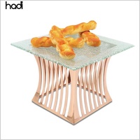 Einzigartige Edelstahl Food Display Stand rechteckigen Nachmittags tee Stand moderne Gold Buffet dekorative Lebensmittel Elevation Catering