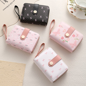 2026 New Style Girls Coin Purse <b>Card</b> <b>Holder</b> Women's Buckle Short <b>Wallet</b> Zipper Clip Multifunctional Cute <b>Wallet</b> - Product Image 1