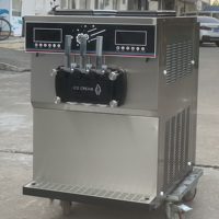 Zachte ijsmachine met dubbele compressor, 48-50L/uur, Mogo soft serve ijsmachine, tafelmodel, commercieel gebruik