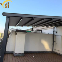 Pérgola Plegable Impermeable de Alta Calidad, Resistente a la Nieve, con Techo Retráctil para Jardín Europeo, Patio Trasero, Hotel, Resort