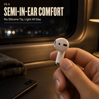 Écouteurs sans fil Bluetooth 5.4 semi intra-auriculaires TWS avec affichage LED de la batterie, étui de charge Type-C, écouteurs pour le sport