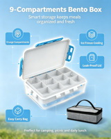 Umweltfreundliche Gesunde Meal-Prep-Behälter Takeaway-Lebensmittelbehälter Bento-Box mit Frischhaltefunktion, Kühlakku und Gabel