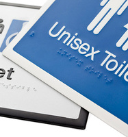 Plaques de porte de bureau personnalisées en acier inoxydable de qualité supérieure, signalétique de toilettes en acrylique, panneau ADA, signalisation tactile pour toilettes pour entreprises, hôtels, magasins