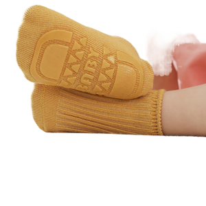 Yunshan printemps et été nouveau plancher pour enfants bébé antidérapant bambin double aiguille chaussettes de couleur unie cott - Product Image 2