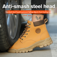 Chaussures de sécurité montantes antidérapantes pour hommes, résistantes à l'usure, anti-écrasement, anti-perforation, avec embout en acier
