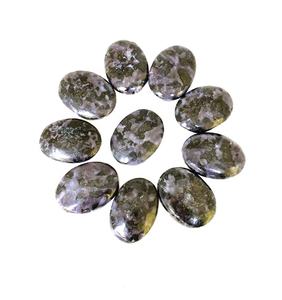 Luxe poli Indigo Gabbro Merlinite paume pierre de guérison lune magique rehausseur amour divin connexion et gothique autel décor bijou - Product Image 1