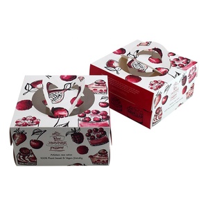 Wholesale Custom <strong>Transparent</strong> 6 8 10 12 Inch <strong>Cake</strong> <strong>Box</strong> with Window Luxury Cupcake Pastry Bakery Paper Packaging <strong>Box</strong> with Handle - Product Image 2