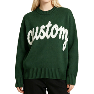 Maglione <span class=keywords><strong>da</strong></span> <span class=keywords><strong>Donna</strong></span> Personalizzato OEM ODE con Lettere Jacquard, Casual, Collo Tondo, Maniche Lunghe - Product Image 1