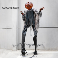 Grande Décoration Animatronique d'Halloween : Squelette Électrique Sonore, Fantôme, Sorcière, Homme Citrouille – Accessoire d'Horreur pour Maison Hantée