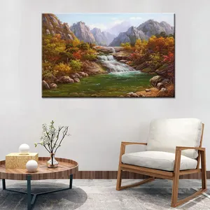 Forest and Waterfall Nature Landscape Modern Canvas Painting Wall Art The Picture For Home Decoration