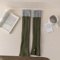 Guêtres de haute qualité pour femmes et filles, chaudes et épaisses, tricotées, à motif color block, style chaussettes tombantes pour l'automne