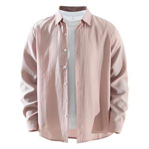 Chemise décontractée ample pour <span class=keywords><strong>homme</strong></span>, disponible en OEM, chemise boutonnée respirante à manches longues, <span class=keywords><strong>surchemise</strong></span> pour superposition quotidienne, vente en gros - Product Image 6