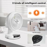 Ventilador de Mesa con Control Remoto para Hogar, Oficina, Auto y Exteriores, con Temporizador, Motor de CC sin Escobillas de Cobre de 26 W, Portátil, de Plástico