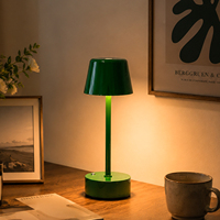 Lampe de table LED en fer forgé moderne et contemporaine, forme champignon, commande tactile, alimentation par batterie, sans fil, intensité réglable, veilleuse pour chambre à coucher