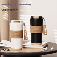 Mug Kopi Stainless Steel Berinsulasi Dinding Ganda, Ramah Mobil, Cangkir Hadiah Promosi, Desain Stylish untuk Wanita, Tahan Panas 6-12 Jam