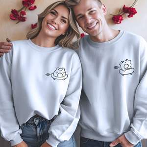 Grenouille Correspondant Hoodies ou Sweatshirts Cadeau Brodé Personnalisé Idée Saint <span class=keywords><strong>Valentin</strong></span> pour les Couples - Product Image 5