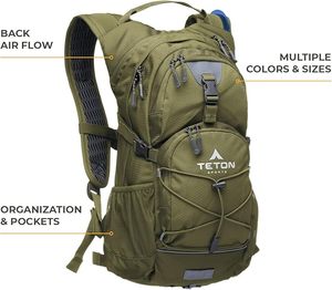 Sac à dos de randonnée léger et respirant avec dos en maille, poche avant élastique, sangle de poitrine pour le cyclisme, la course à pied et les sports de plein air - Product Image 3