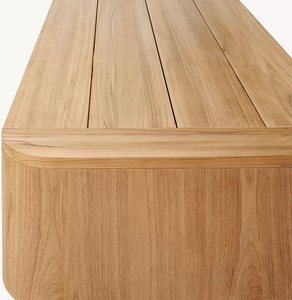 Mesa de centro rectangular de teca maciza para exteriores, de lujo natural, moderna y sencilla, para jardín. - Product Image 6