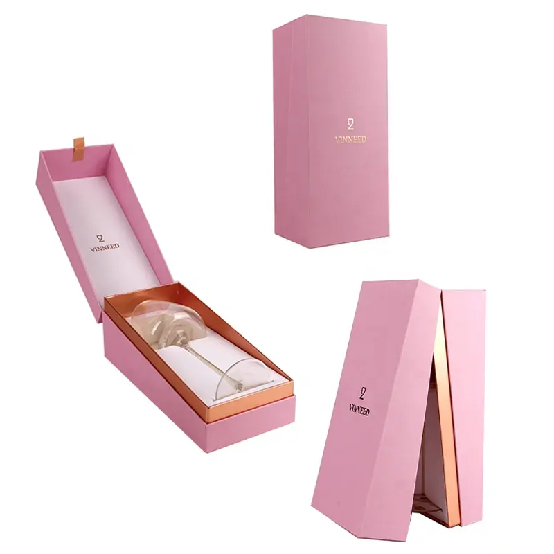 Cardboard Champagne Flute Glasses Boxes Custom Individual Wine Glass Boxes Luxury Paper Gift Box For Champagne Wine Glasses