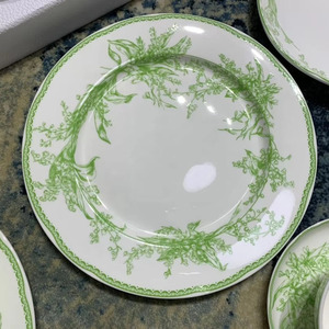 New Product European Luxury Bone China Charger Plate Green Porcelain 41pcs Dinner <b>Set</b> - Product Image 5