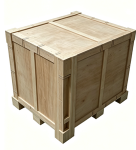 Boîte en bois solide pliable sur mesure avec base en palette |   Caisse d'expédition et palette d'exportation empilables sans clous, démontables - Product Image 4