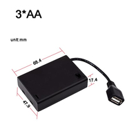 USB tipo a Jack 3AA porta batteria altri connettori scatola batteria 3AA con cavo connettore femmina