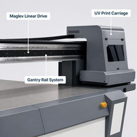 Impresora UV de Formato Grande, Máquina de Impresión UV de Cama Plana 2500x1300mm, Cabezal de Impresión Ricoh G6, Ethernet, para Vidrio, Acrílico, Madera y Señalización